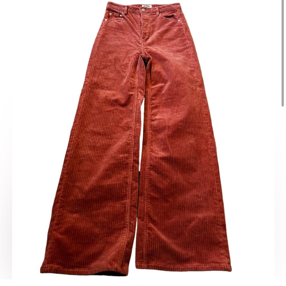 Weekday Ace Coral Corduroy Wide Leg Trouser Pants - Picture 8 of 9